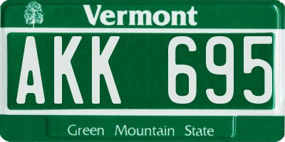 VT license plate AKK695