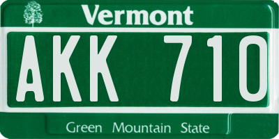 VT license plate AKK710
