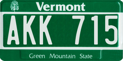 VT license plate AKK715