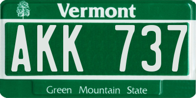 VT license plate AKK737