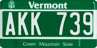 VT license plate AKK739