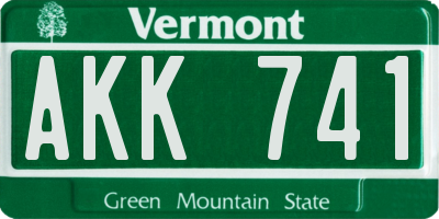 VT license plate AKK741
