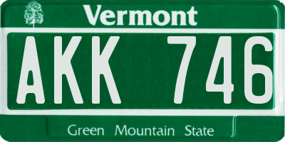VT license plate AKK746