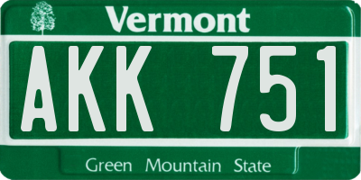 VT license plate AKK751