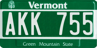 VT license plate AKK755
