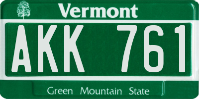 VT license plate AKK761