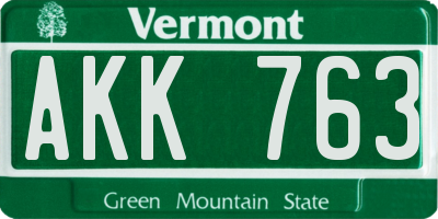 VT license plate AKK763