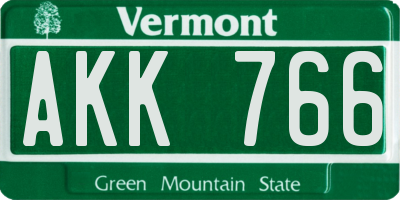 VT license plate AKK766