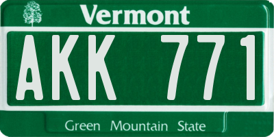 VT license plate AKK771