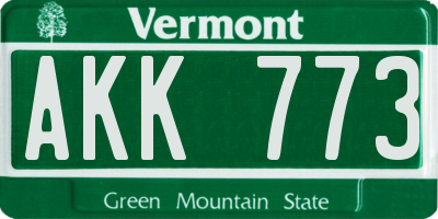 VT license plate AKK773