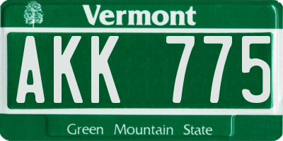 VT license plate AKK775