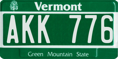 VT license plate AKK776