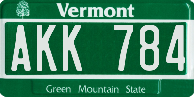 VT license plate AKK784