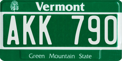 VT license plate AKK790