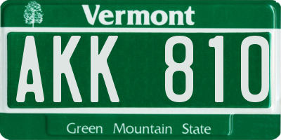 VT license plate AKK810
