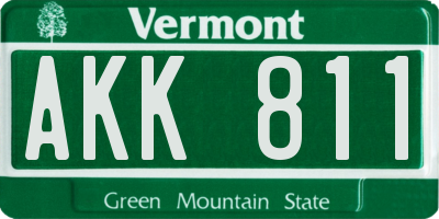 VT license plate AKK811