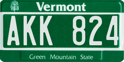 VT license plate AKK824
