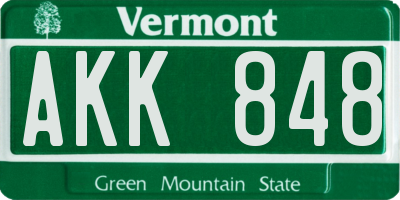 VT license plate AKK848