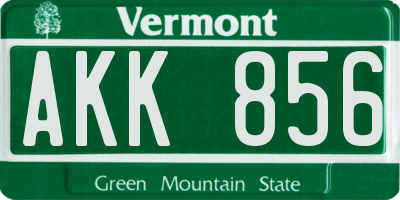 VT license plate AKK856