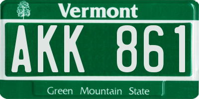 VT license plate AKK861
