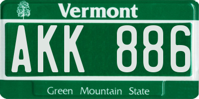 VT license plate AKK886