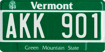 VT license plate AKK901