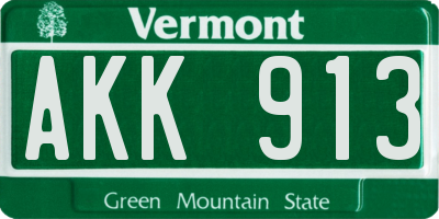 VT license plate AKK913