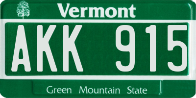 VT license plate AKK915