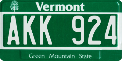 VT license plate AKK924