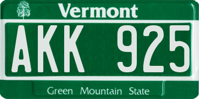 VT license plate AKK925