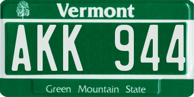 VT license plate AKK944