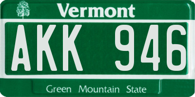 VT license plate AKK946