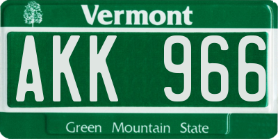 VT license plate AKK966