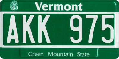 VT license plate AKK975