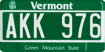 VT license plate AKK976
