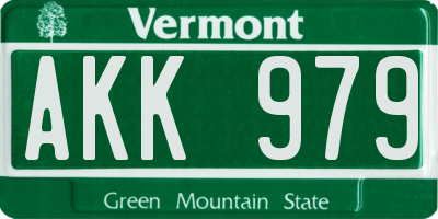 VT license plate AKK979