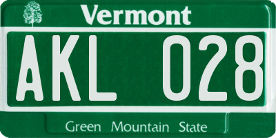 VT license plate AKL028