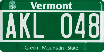 VT license plate AKL048