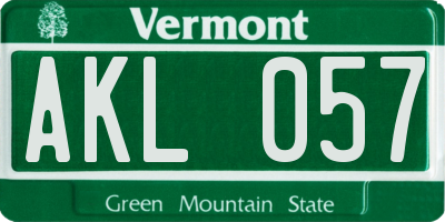 VT license plate AKL057