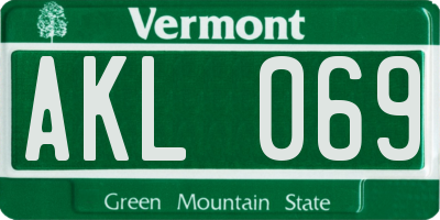 VT license plate AKL069