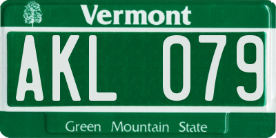 VT license plate AKL079