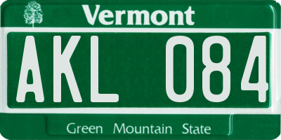 VT license plate AKL084