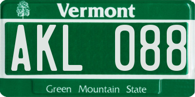 VT license plate AKL088