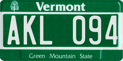 VT license plate AKL094