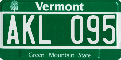 VT license plate AKL095