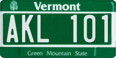 VT license plate AKL101