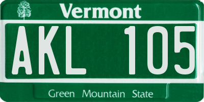 VT license plate AKL105