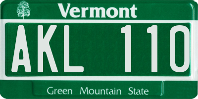 VT license plate AKL110