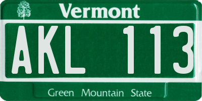 VT license plate AKL113