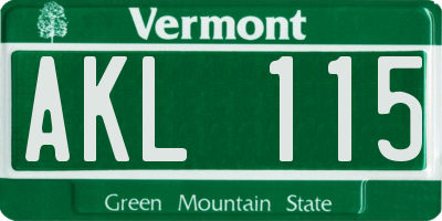 VT license plate AKL115